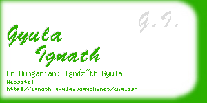 gyula ignath business card